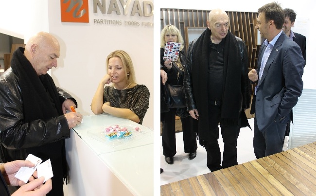 Фото Стенд компании NAYADA на выставке I Saloni 2013 посетил известный архитектор Жан Нувель