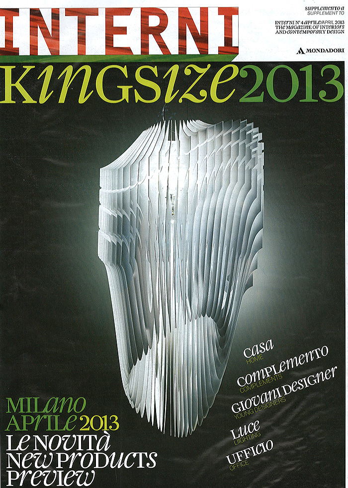 Культовый журнал INTERNI Kingsize 2013 самых ярких событиях I Saloni 2013 