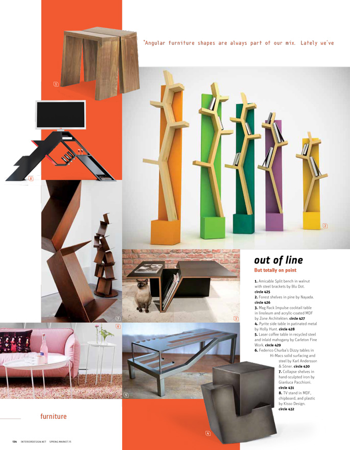 Полки Forest от NAYADA в американском журнале Interior Design Magazine