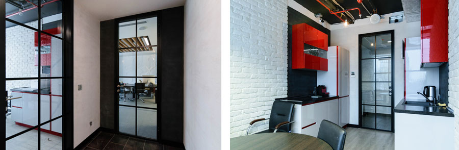 Фото Эффектный дизайн в серийных перегородках  и дверях Quadro: NAYADA для офиса компании «Амакс»