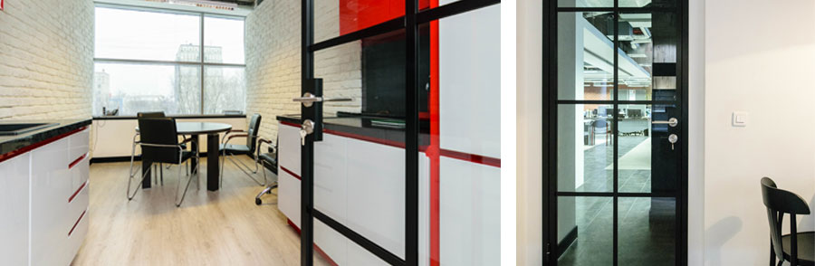 Фото Эффектный дизайн в серийных перегородках  и дверях Quadro: NAYADA для офиса компании «Амакс»