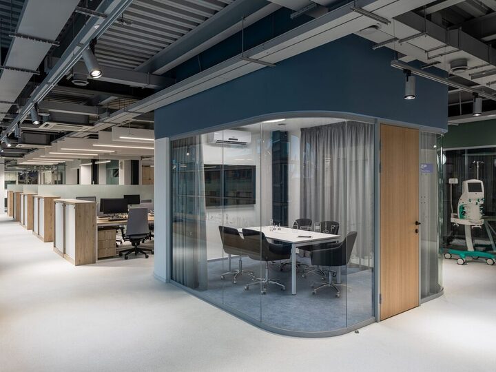 NAYADA-Twin позволяют зонировать офисное пространство с уже выполненной чистовой отделкой